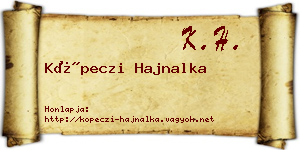 Köpeczi Hajnalka névjegykártya