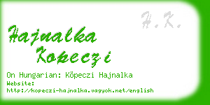 hajnalka kopeczi business card