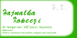hajnalka kopeczi business card